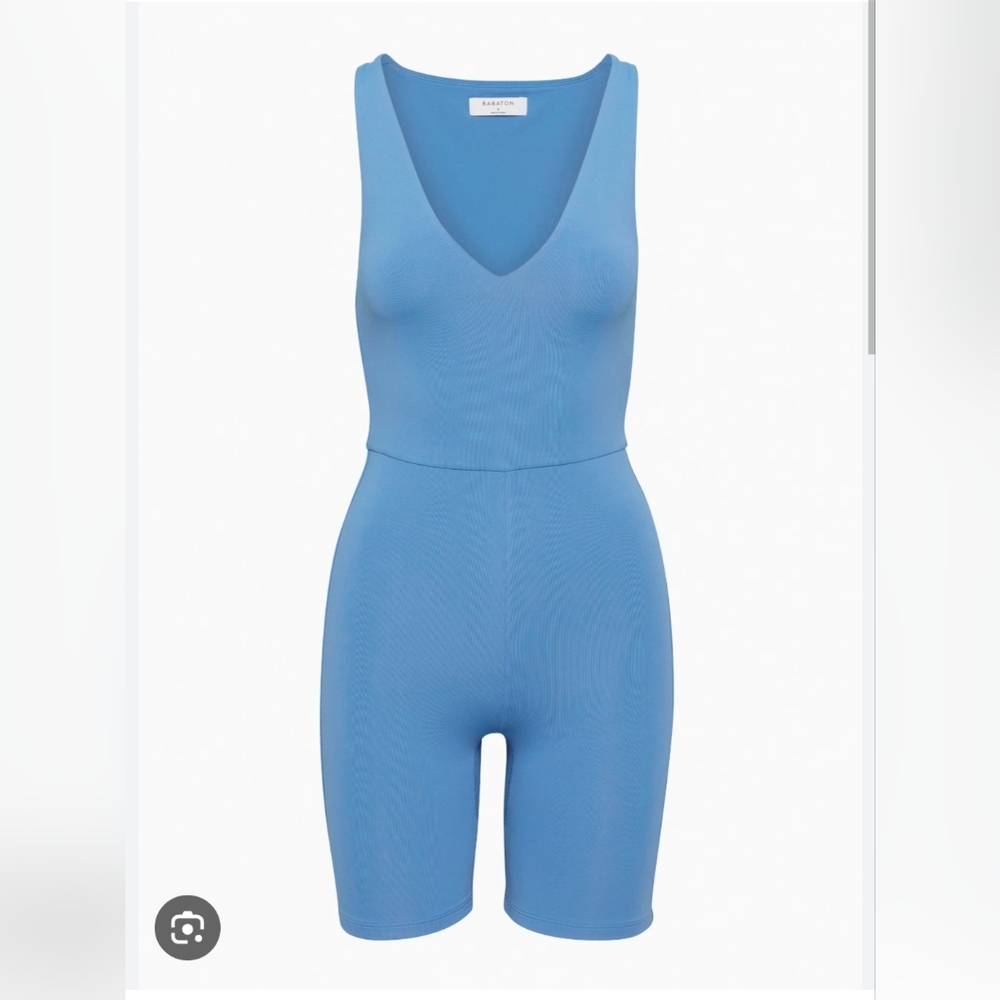 Aritzia/Babaton Contour Blue V-Neck Romper Sz XS
